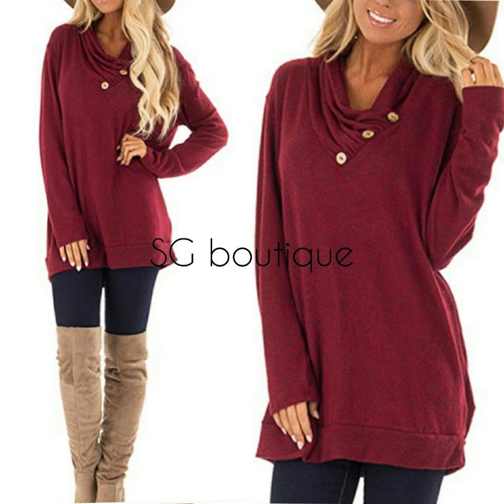 🆕⭐ "Candice" Mod Dark red sweater tunic